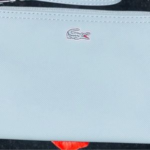 Baby Blue Lacoste Wristlet Bag
